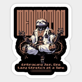 Sloth Yoga Instructor Sci-fi Job Future Mecha Animals Robot Sticker